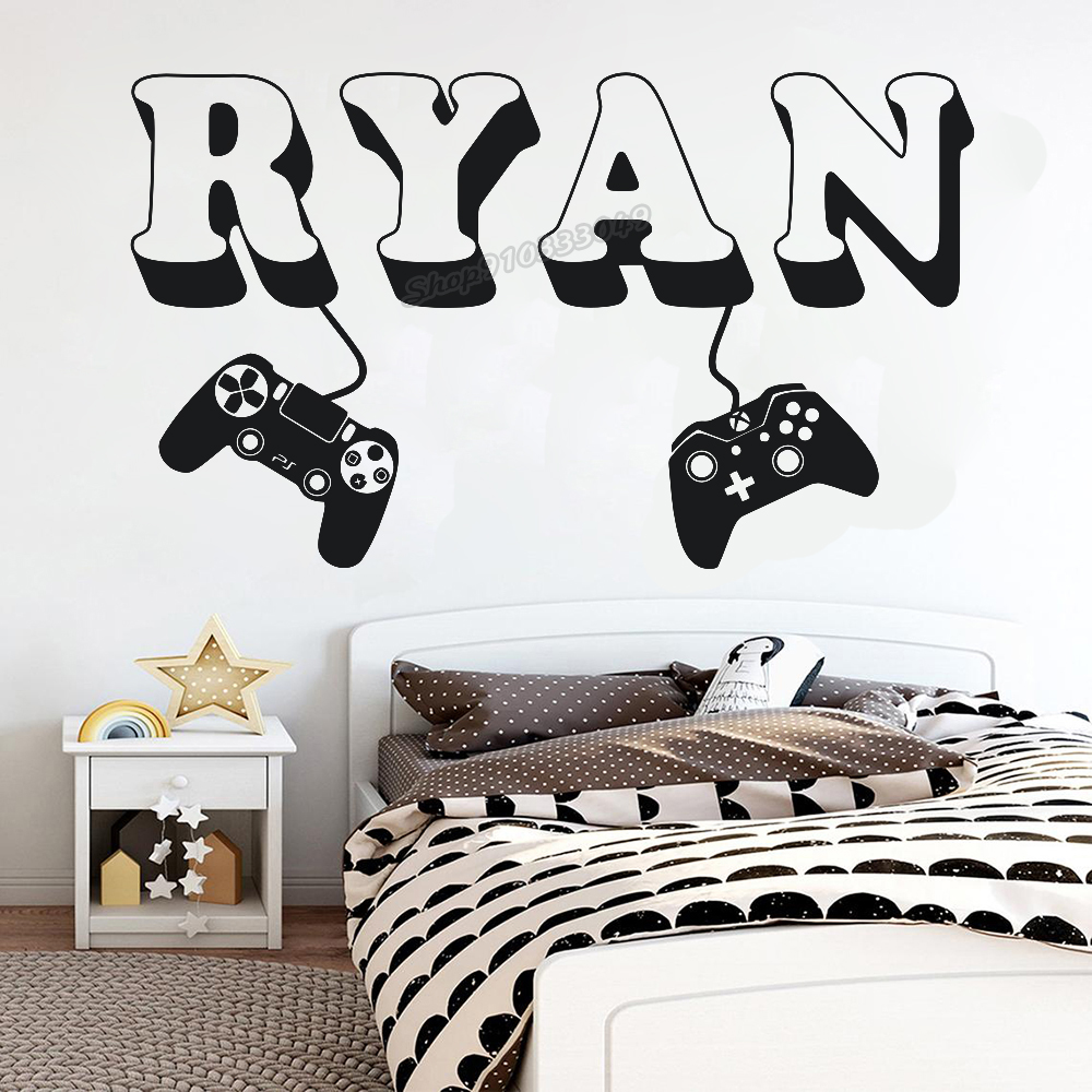 Gaming Accessories For Room - Naklejka na ścianę dla graczy, personalizowana