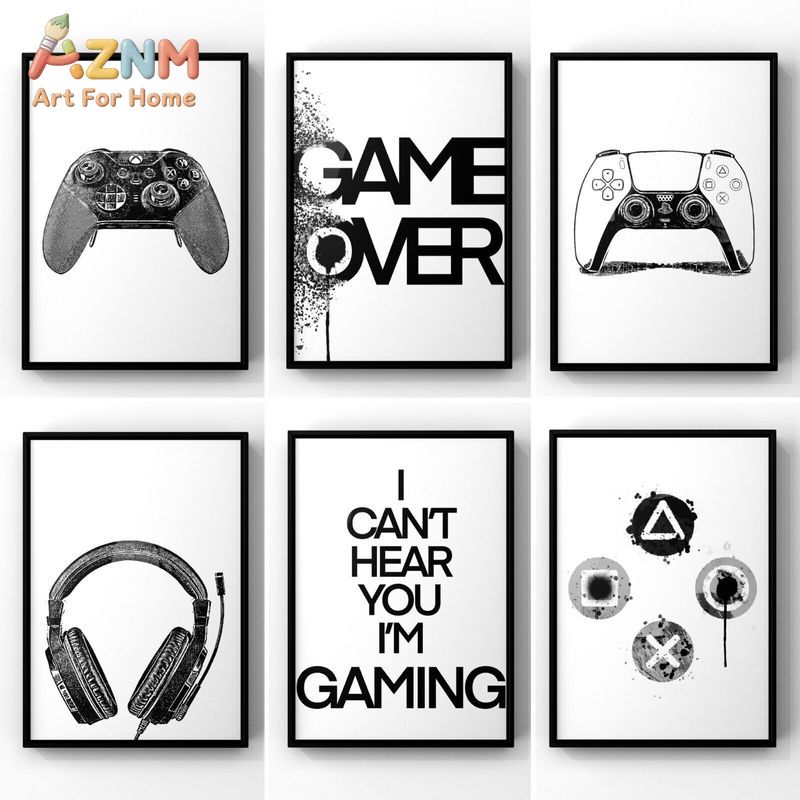 AZNM Czarno-Biały Obraz na Płó – Gaming Accessories For Room recenzja i cena